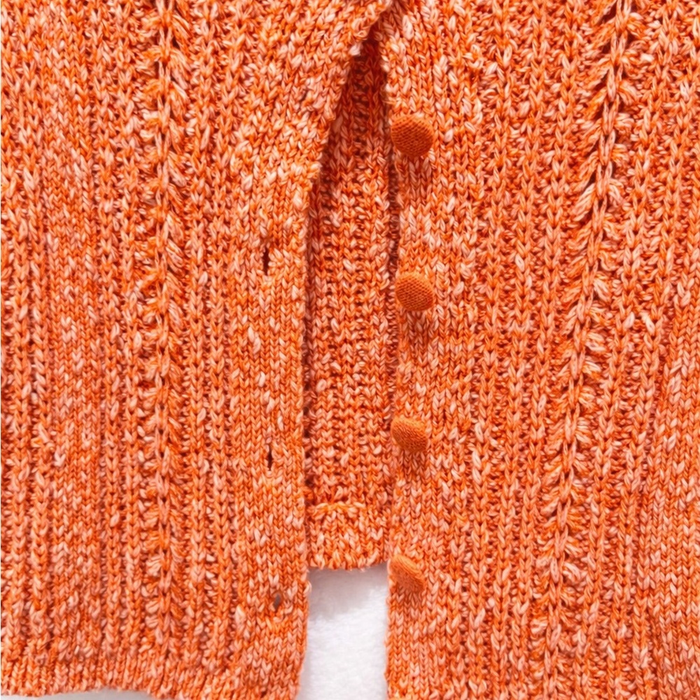 Deluc Coral Cropped Boho Knit Cardigan - Picture 4 of 6